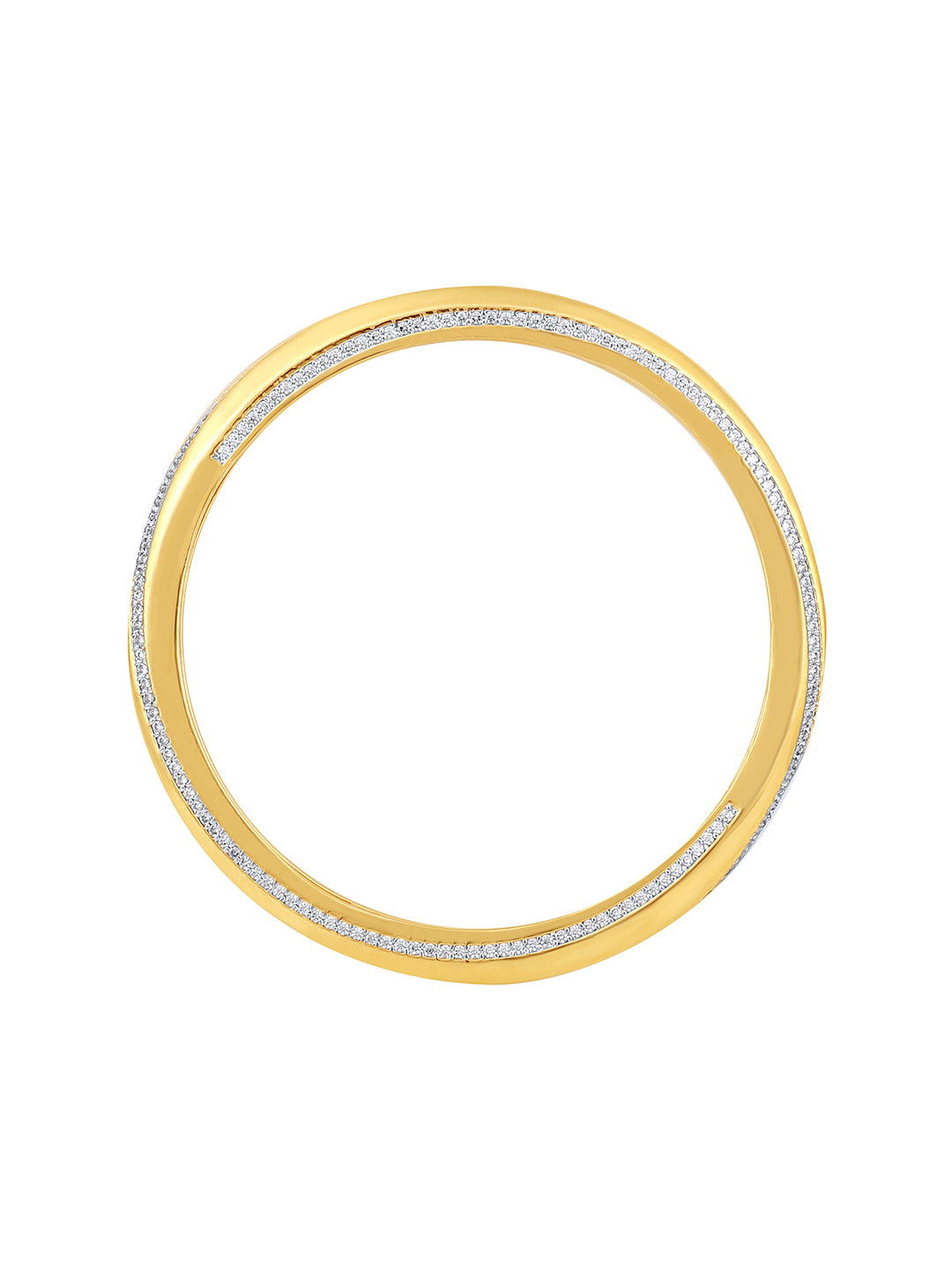 Diamond bangles with gold finish