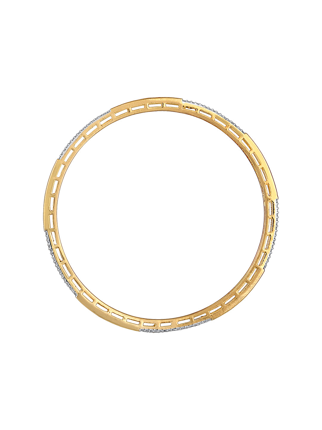Set of 2 gold-plated imitation bangles studded with CZ stones – elegant artificial bangles for festive and everyday wear
