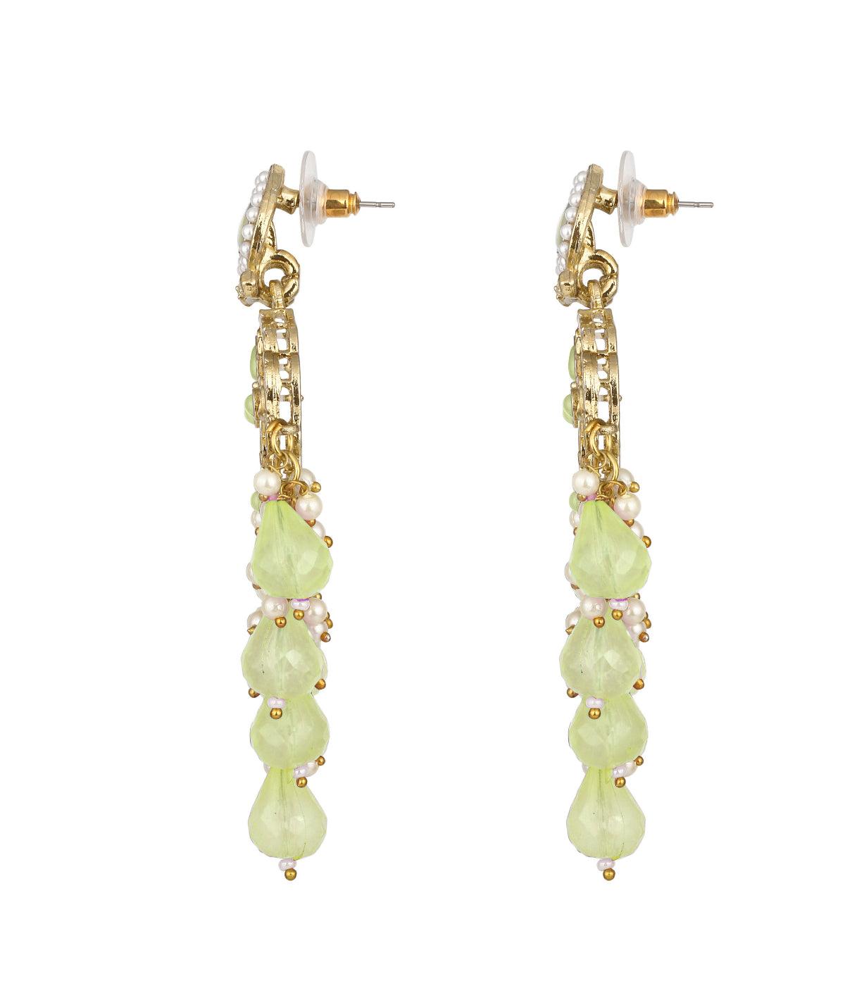 Traditional White Pearls Drop Earrings - ASMITTA Jewellery