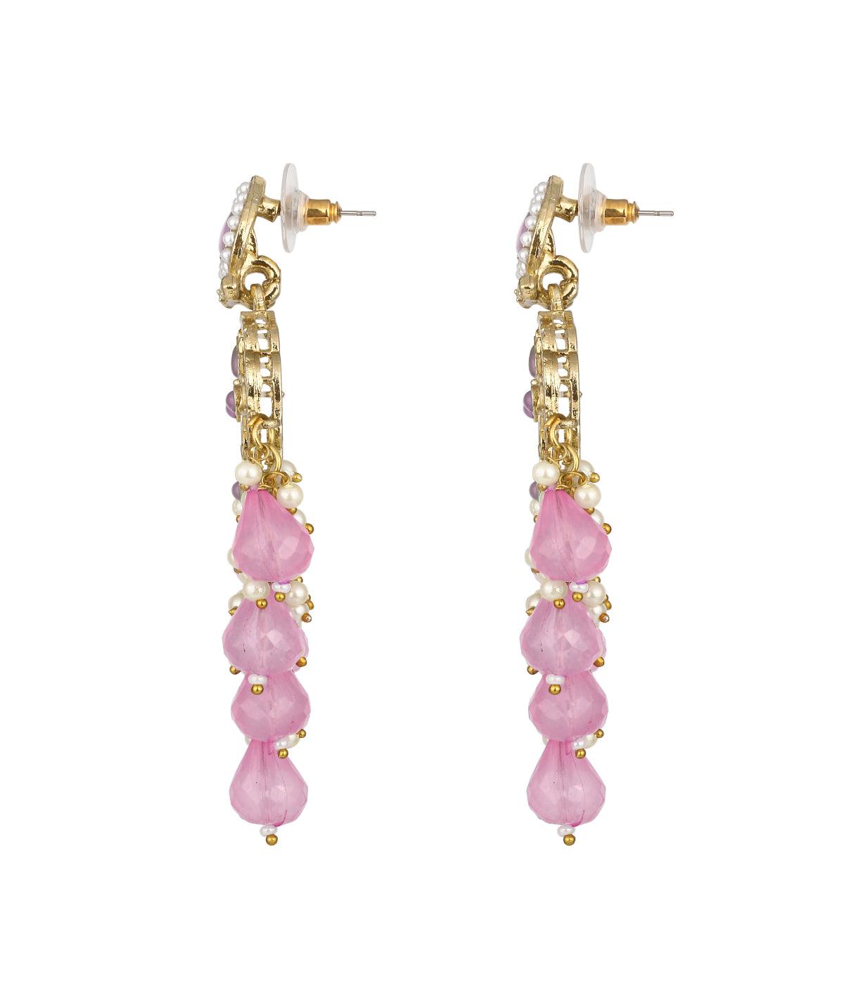 Traditional White Pearls Drop Earrings - ASMITTA Jewellery