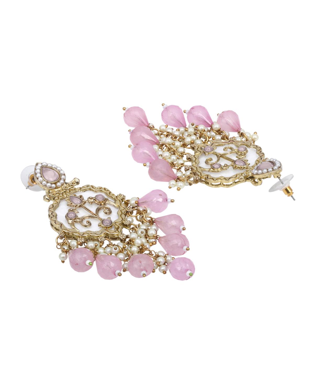 Traditional White Pearls Drop Earrings - ASMITTA Jewellery