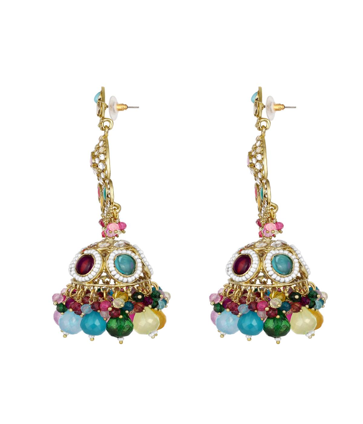 Traditional Shimmering Multicolor Pearls Earrings - ASMITTA Jewellery