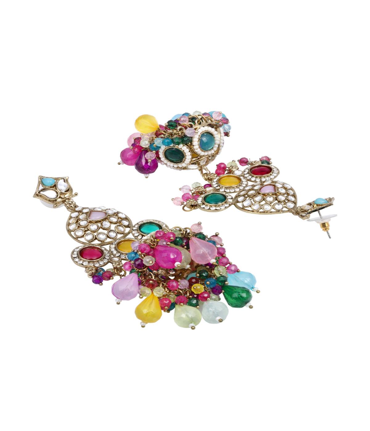 Traditional Shimmering Multicolor Pearls Earrings - ASMITTA Jewellery