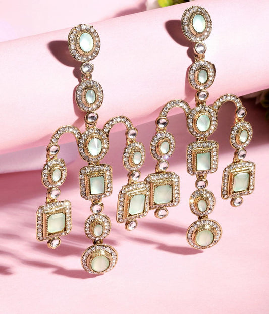 Traditional Shimmering Dangle Hanging Earrings - ASMITTA Jewellery