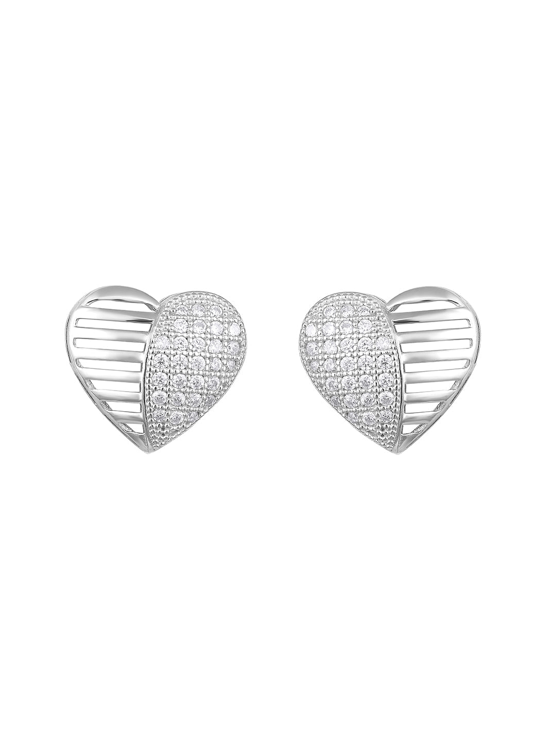 Sterling Silver Drop Earrings With Cubic Zirconia And Rhodium Plating.