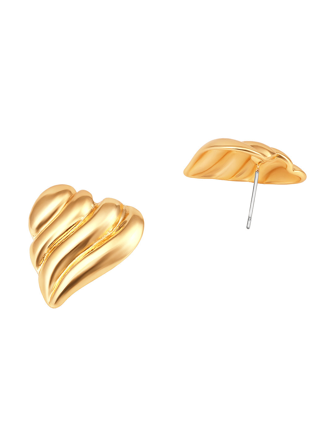 Gold-Plated Handcrafted Stud Earring With The Closure Of Push Back