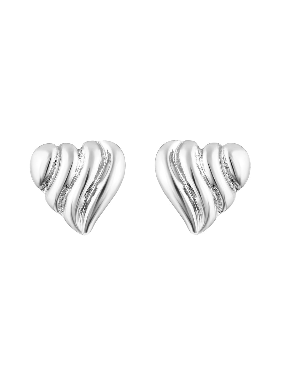 Silver Plated Handcrafted Stud Earring With The Closure Of Push Back