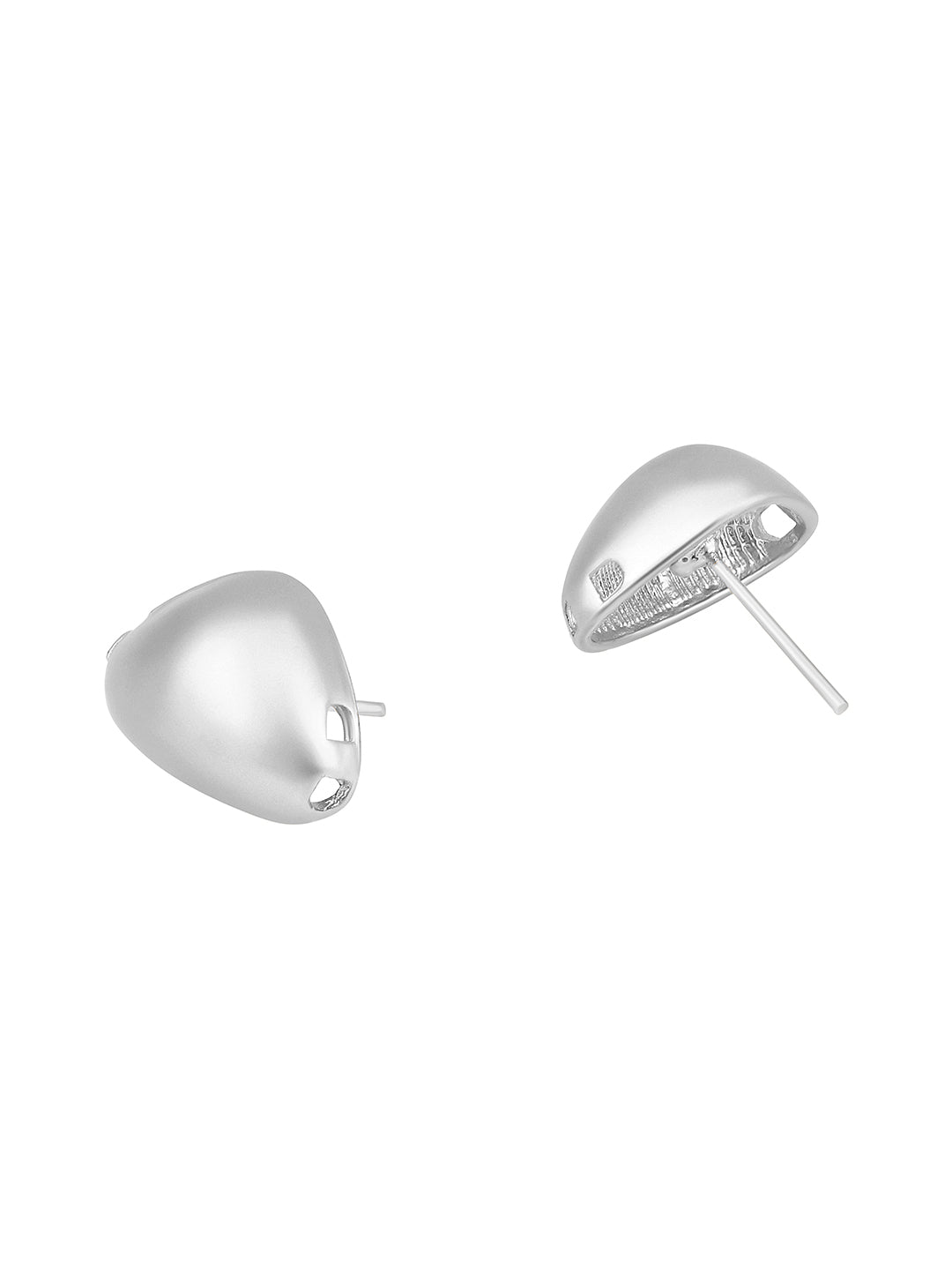 Silver Plated Handcrafted Stud Earring With The Closure Of Push Back