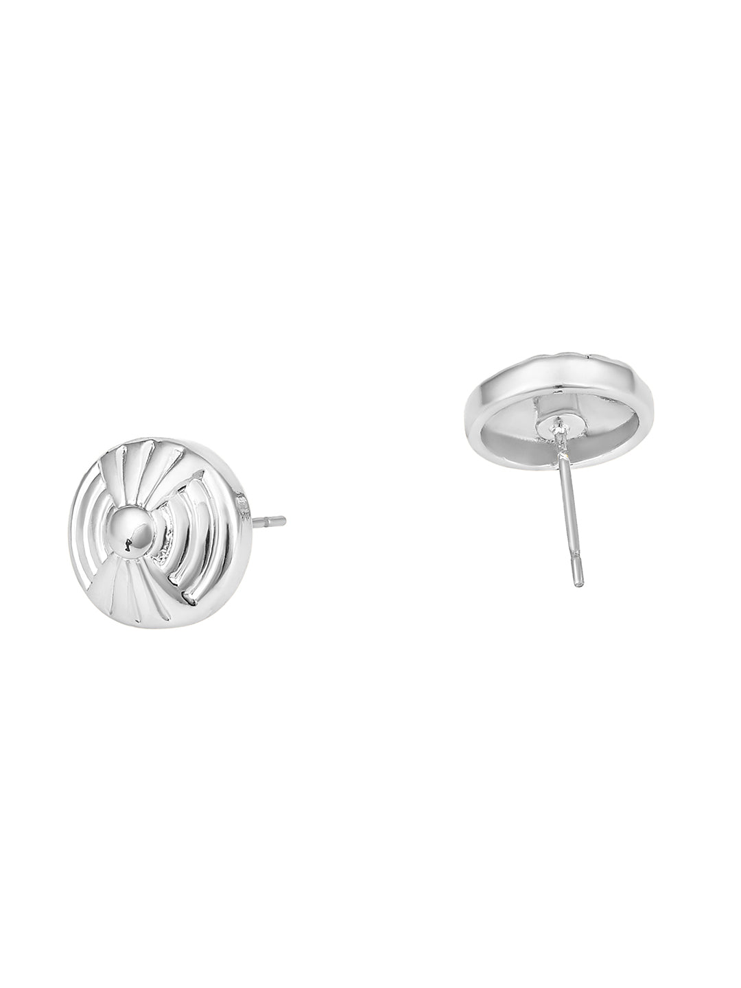 Silver Plated Handcrafted Stud Earring With The Closure Of Push Back