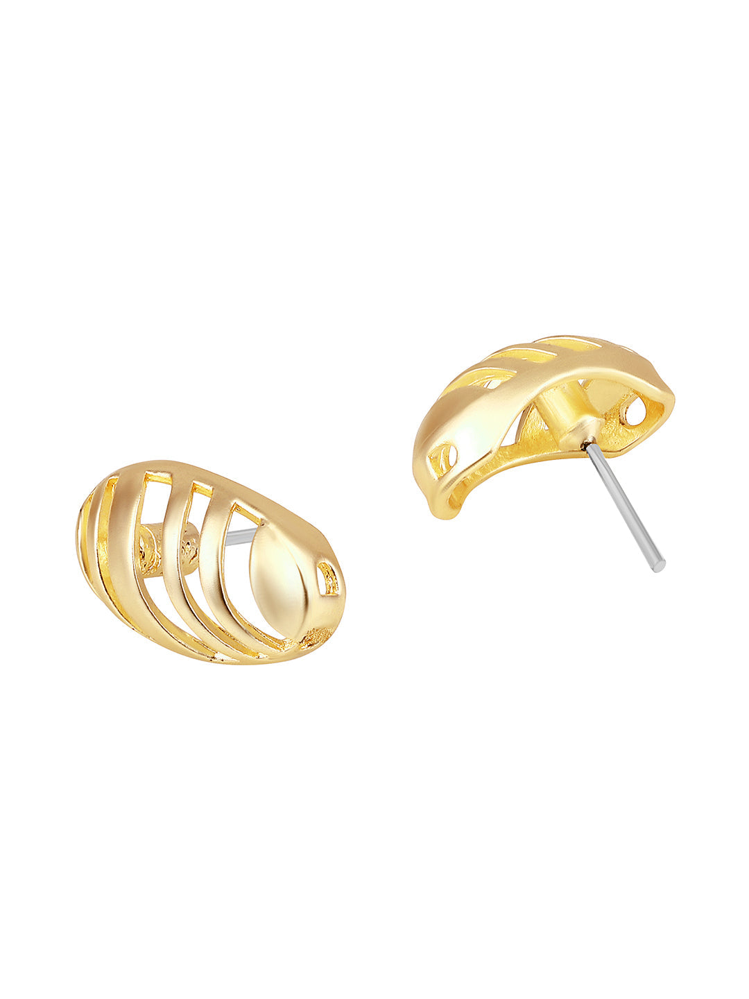 Gold-Plated Handcrafted Stud Earring With The Closure Of Push Back