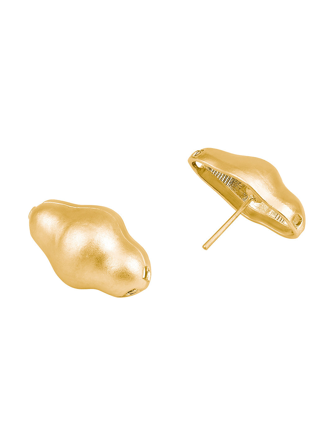 Gold-Plated Handcrafted Stud Earring With The Closure Of Push Back