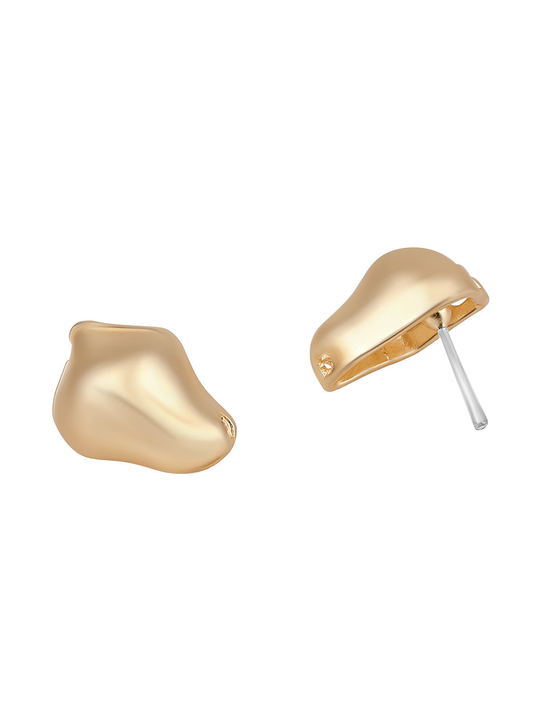 Gold-Plated Handcrafted Stud Earring With The Closure Of Push Back