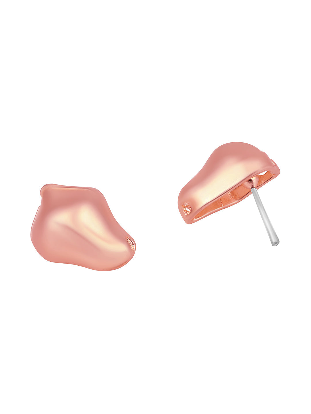 Rosegold-Plated Handcrafted Stud Earring With The Closure Of Push Back