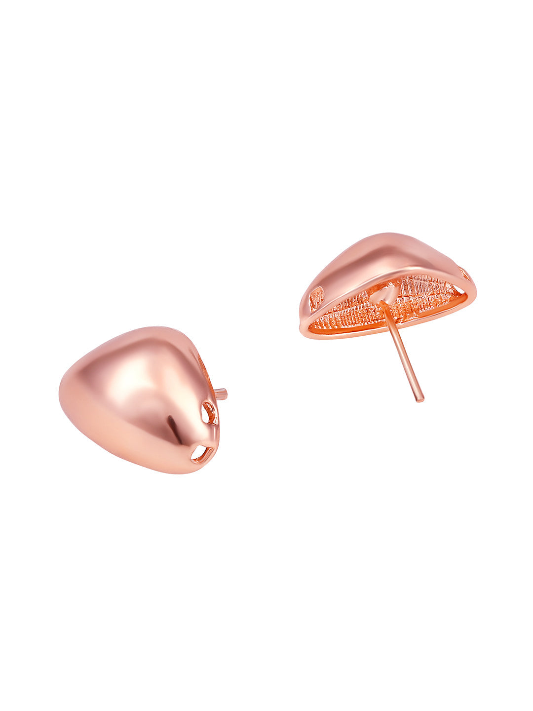 Rosegold-Plated Handcrafted Stud Earring With The Closure Of Push Back