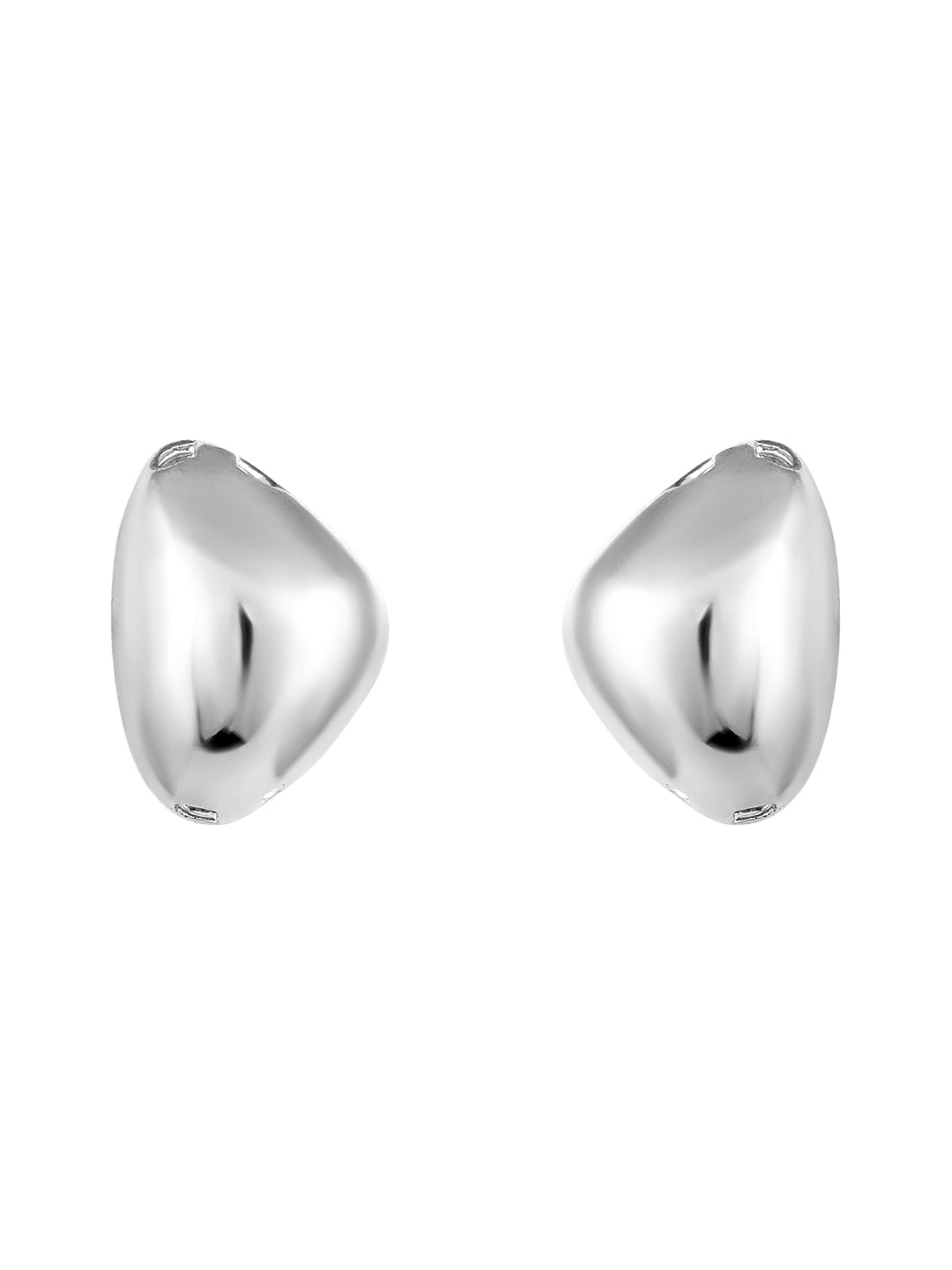 Silver Plated Handcrafted Stud Earring With The Closure Of Push Back