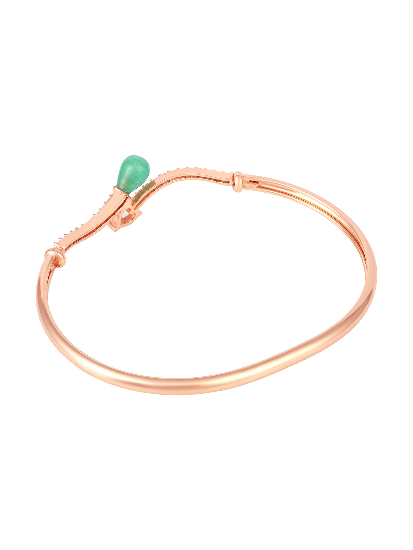 Rose Gold-Plated Cubic Zirconia Studded Kada Bracelet