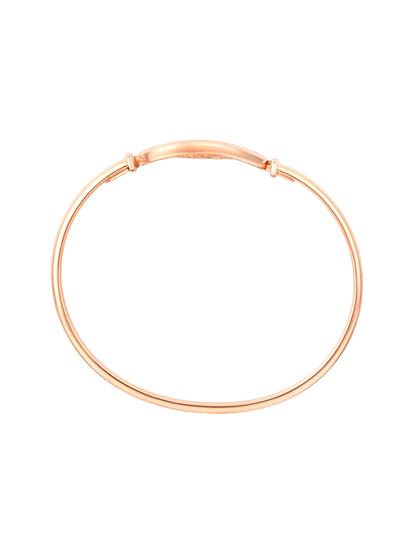 Rose Gold-Plated Cubic Zirconia Studded Kada Bracelet