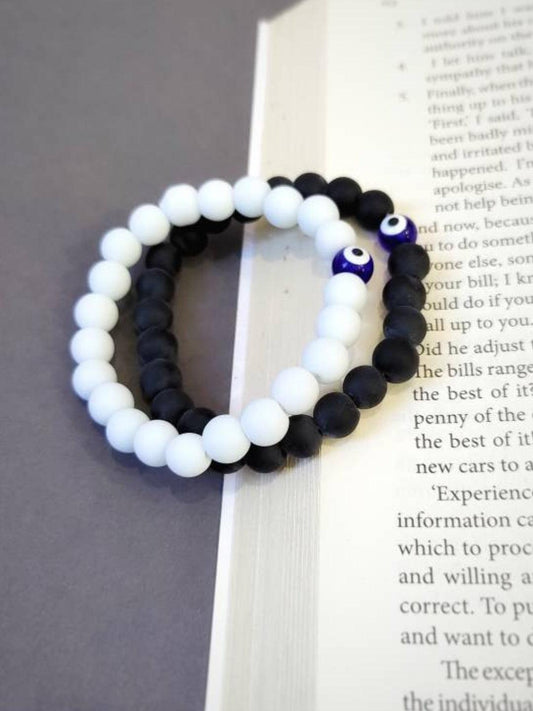 Eternal Bond: Rhodium-Plated Couple Bracelets Set - ASMITTA Jewellery