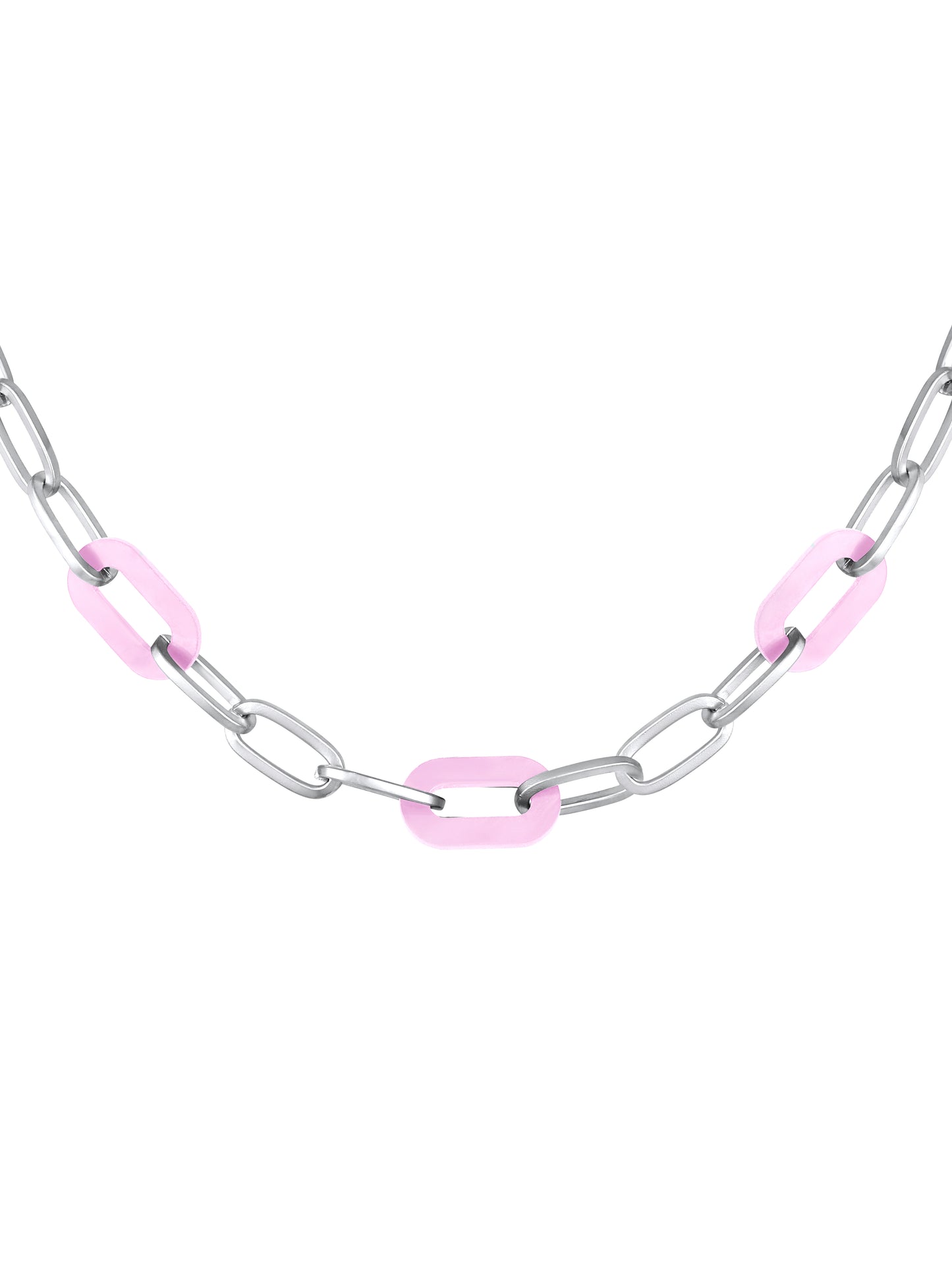 Unisex Rhodium Plated Link Necklace Chain