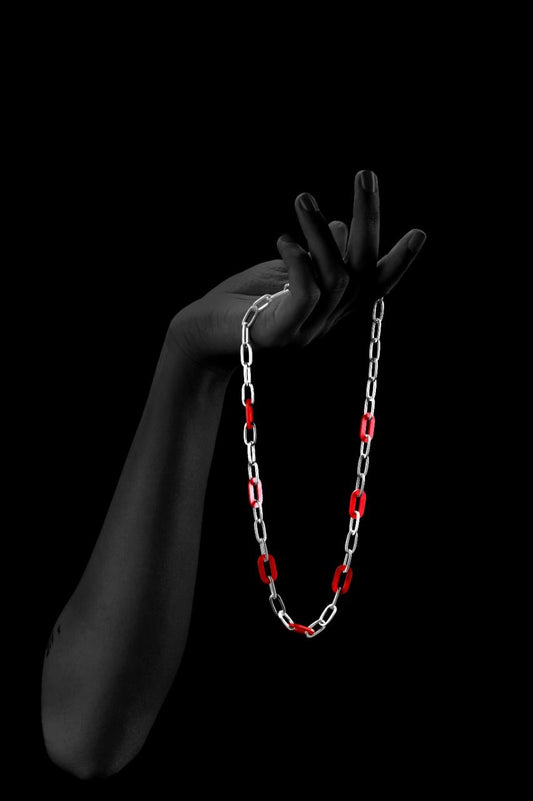 Unisex Rhodium Plated Link Necklace Chain