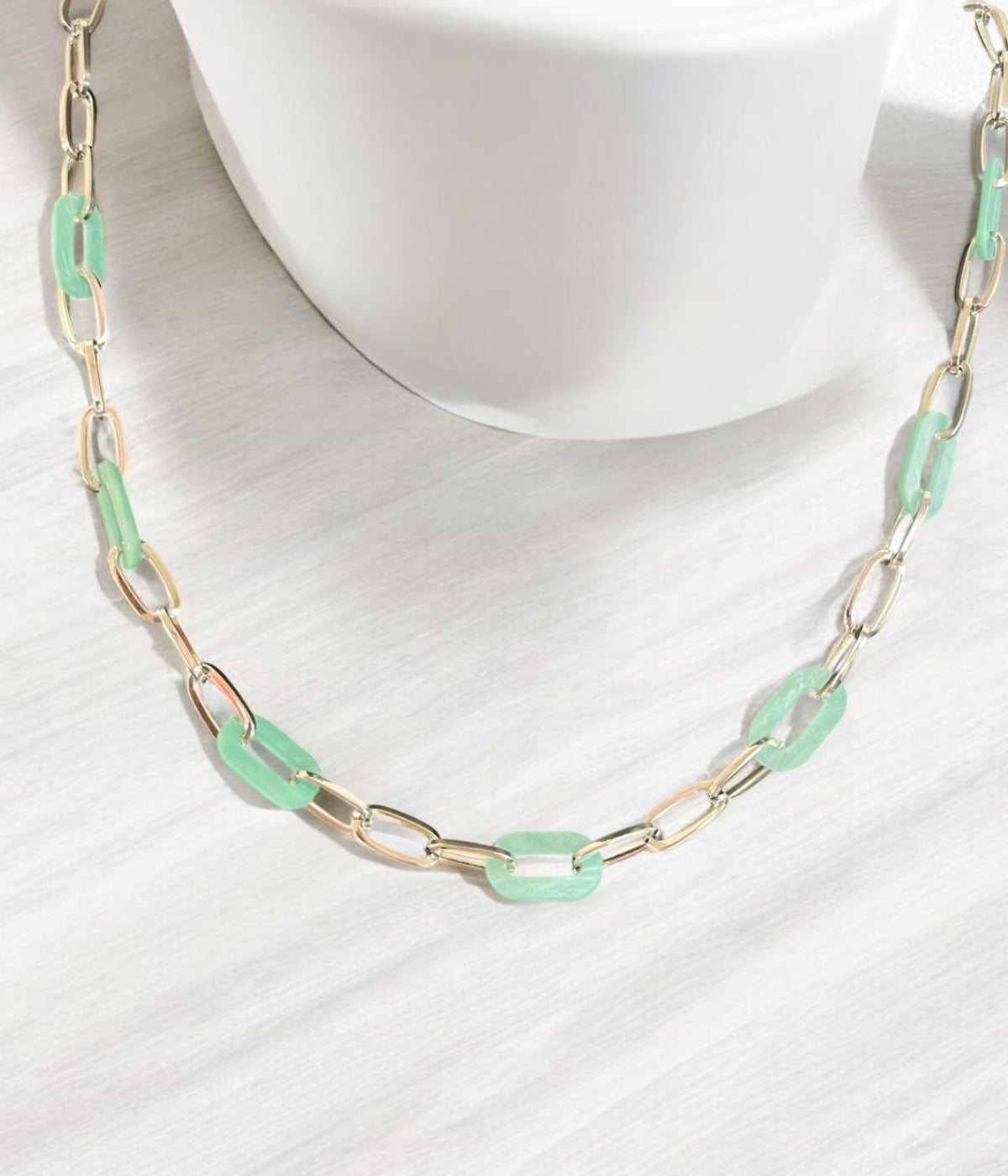 Unisex Rhodium Plated Link Necklace Chain
