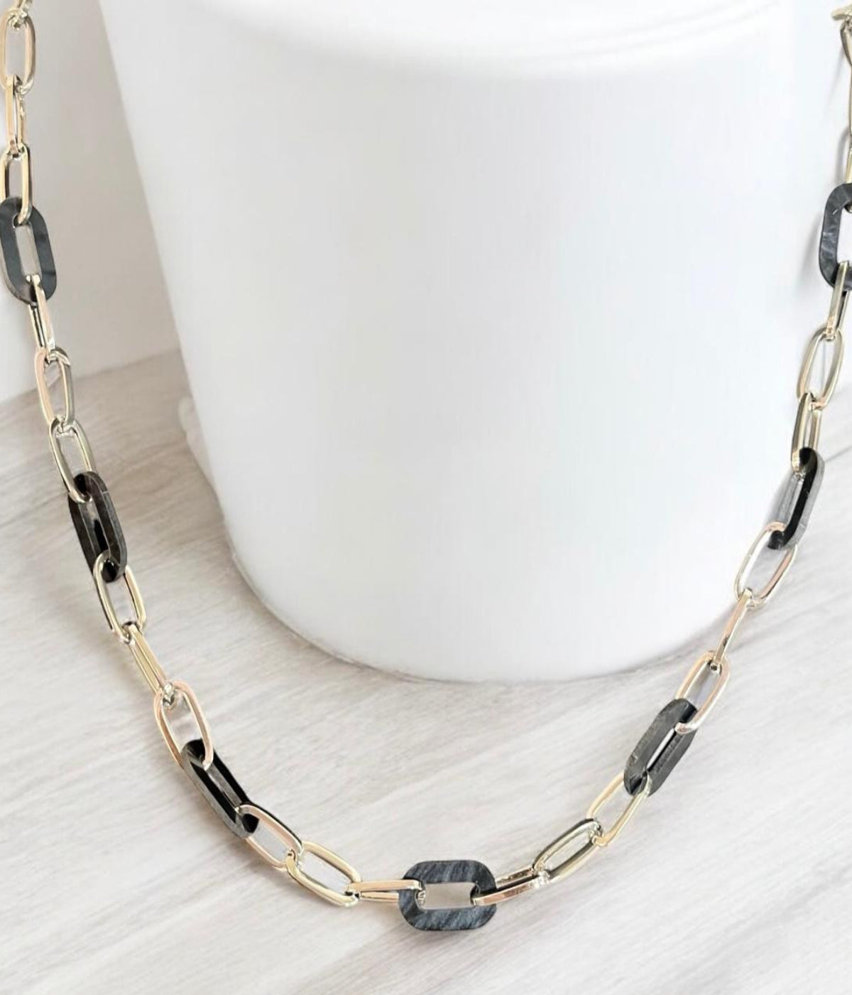 Unisex Rhodium Plated Link Necklace Chain