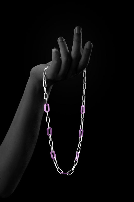 Unisex Rhodium Plated Link Necklace Chain