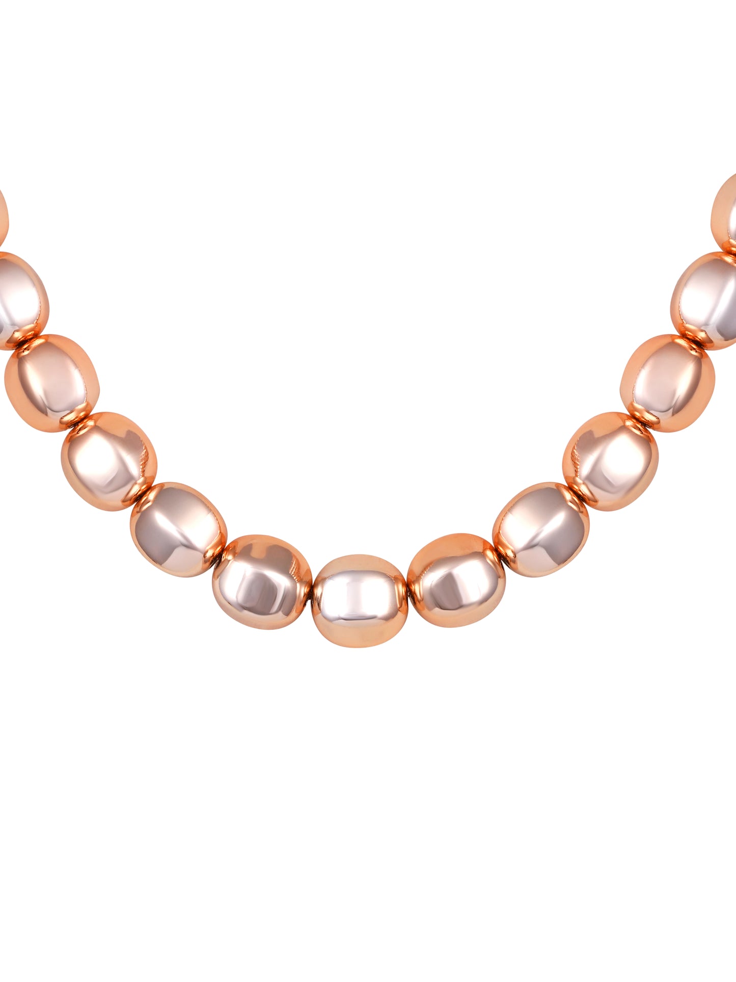 Rose Gold Plated Beaded Statement Choker Necklace Chain