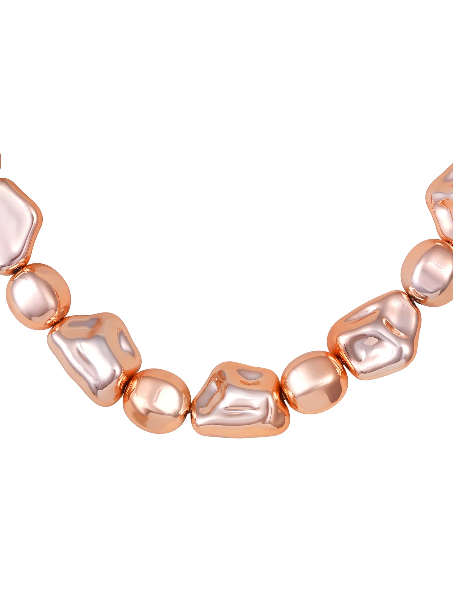 Rose Gold Plated Beaded Statement Choker Necklace Chain