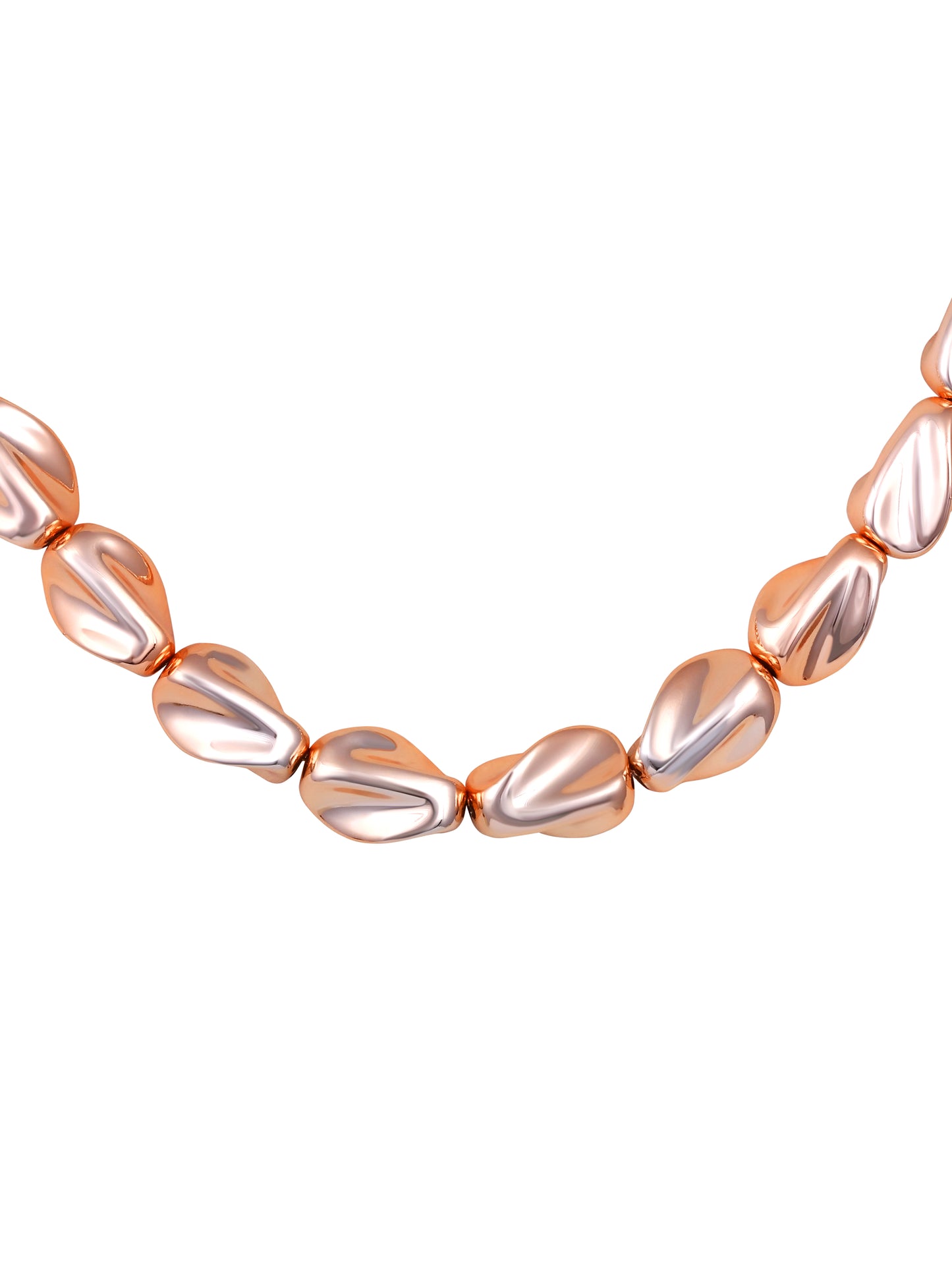 Rose Gold Plated Beaded Statement Choker Necklace Chain