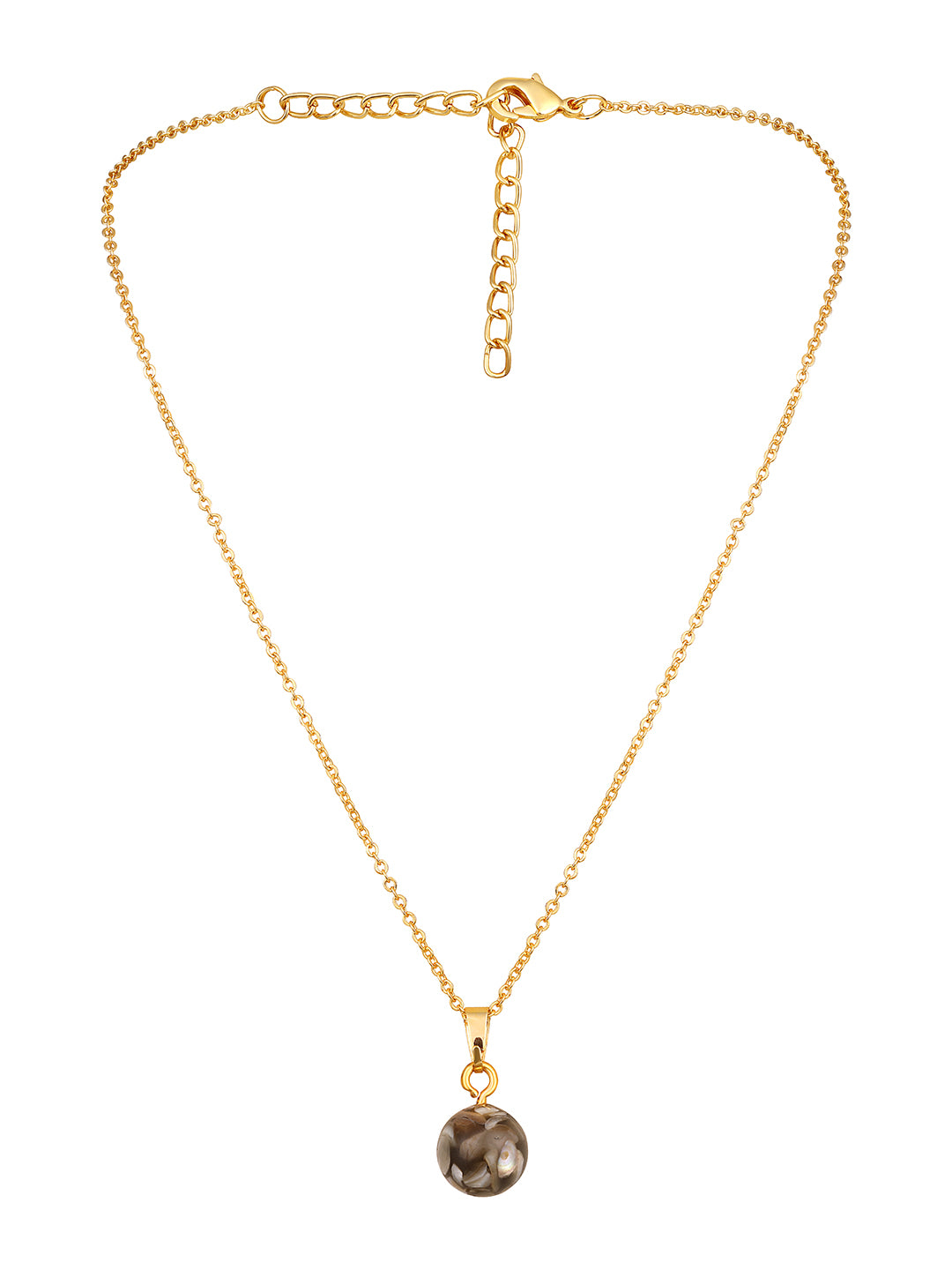 Contemporary Gold-Plated Pearl Charm Pendant With Chain For Women