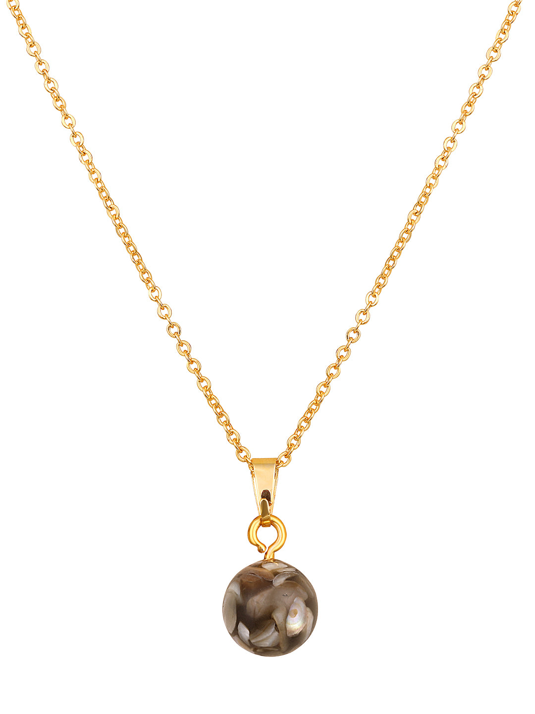 Contemporary Gold-Plated Pearl Charm Pendant With Chain For Women