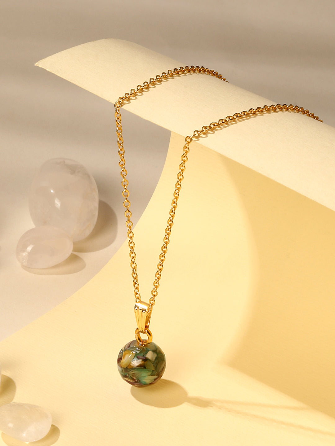 Contemporary Gold-Plated Pearl Charm Pendant With Chain For Women