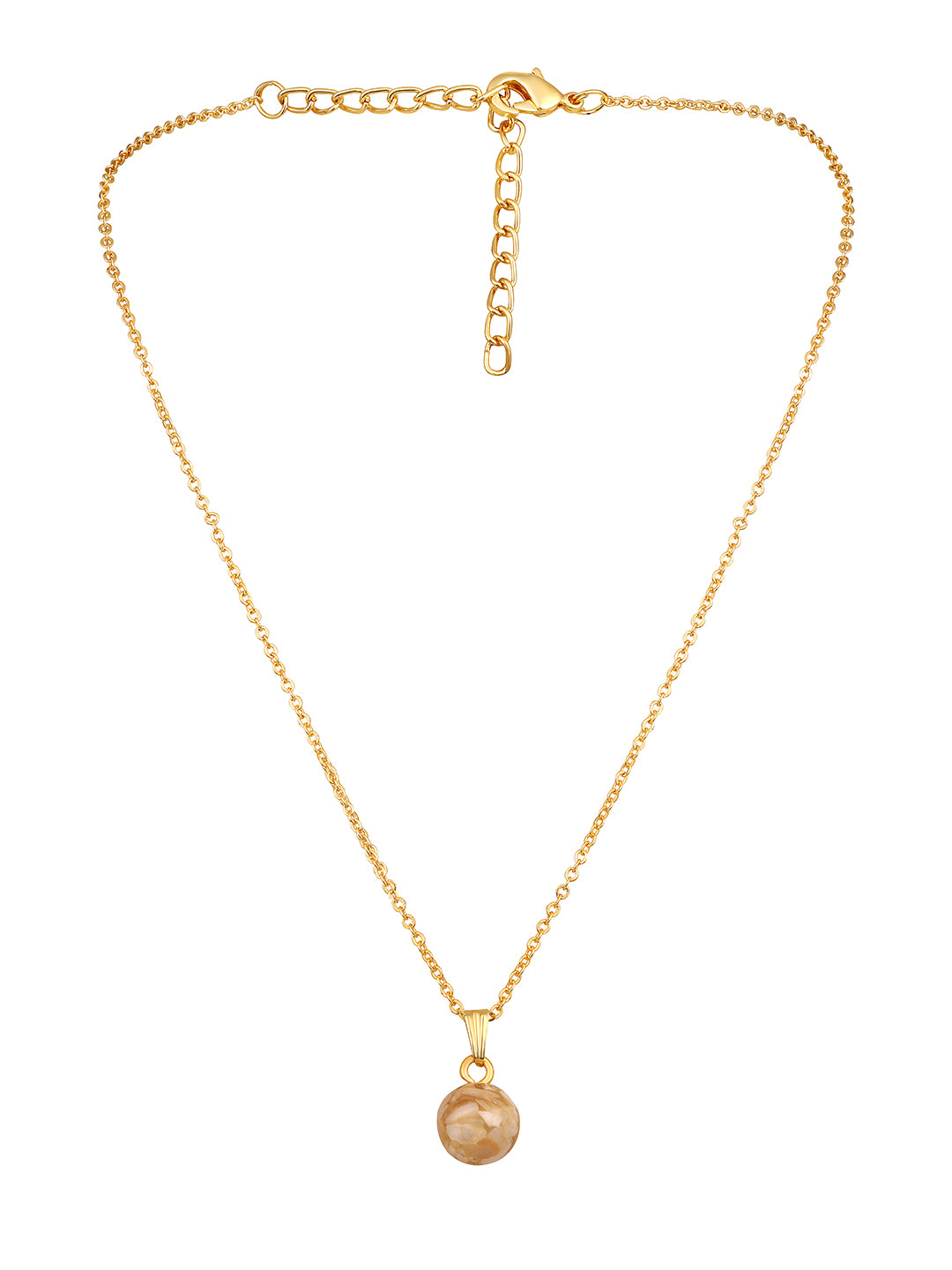 Contemporary Gold-Plated Pearl Charm Pendant With Chain For Women