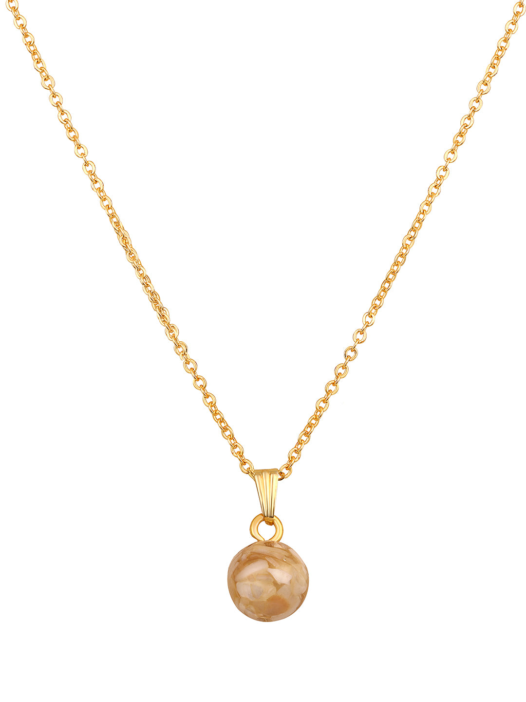 Contemporary Gold-Plated Pearl Charm Pendant With Chain For Women