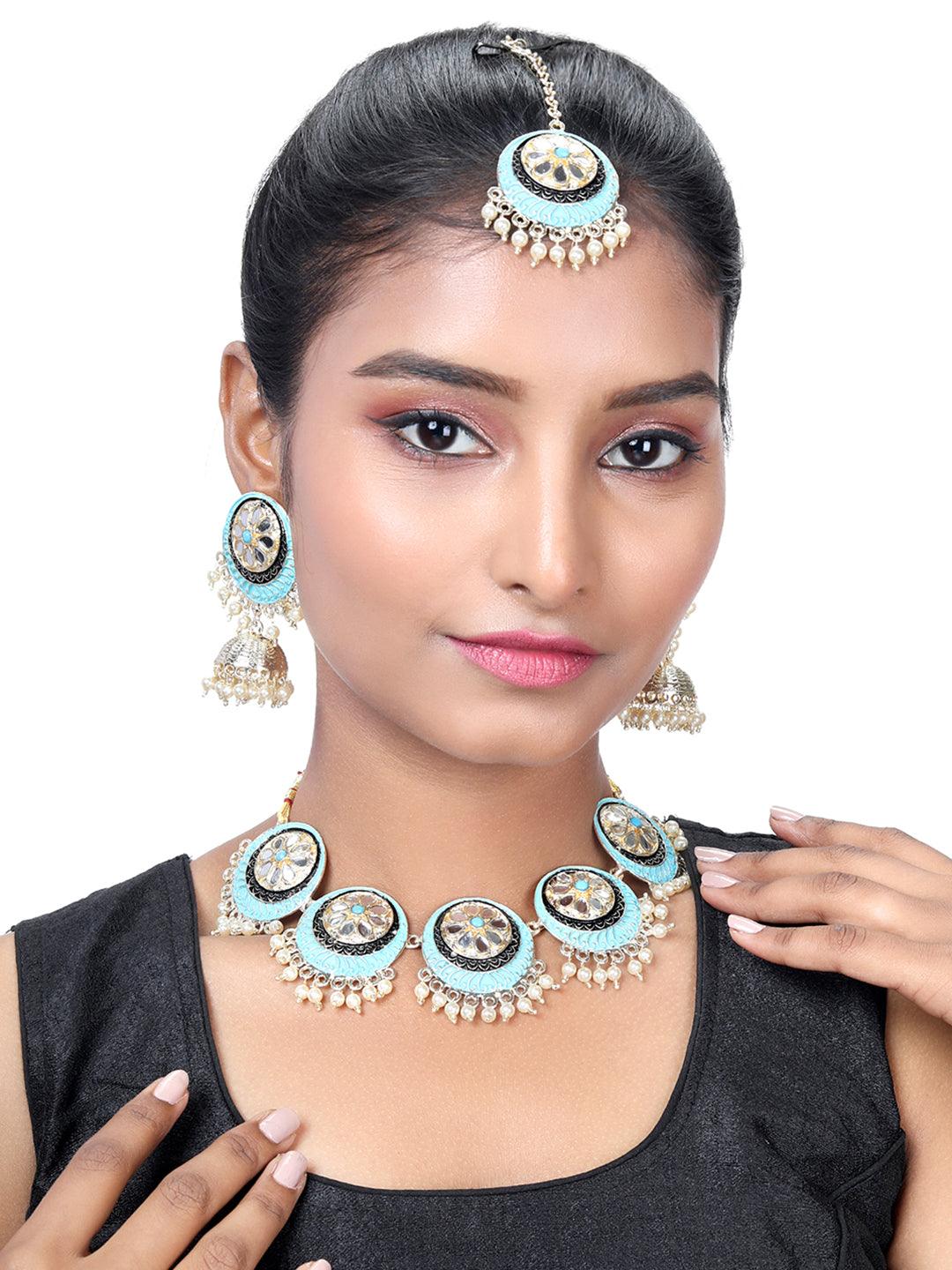Meenakari Majesty Choker Set - ASMITTA Jewellery