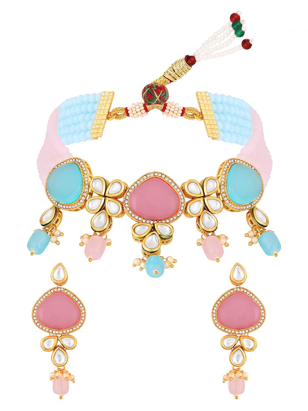 Vibrant Kundan Choker Set - ASMITTA Jewellery