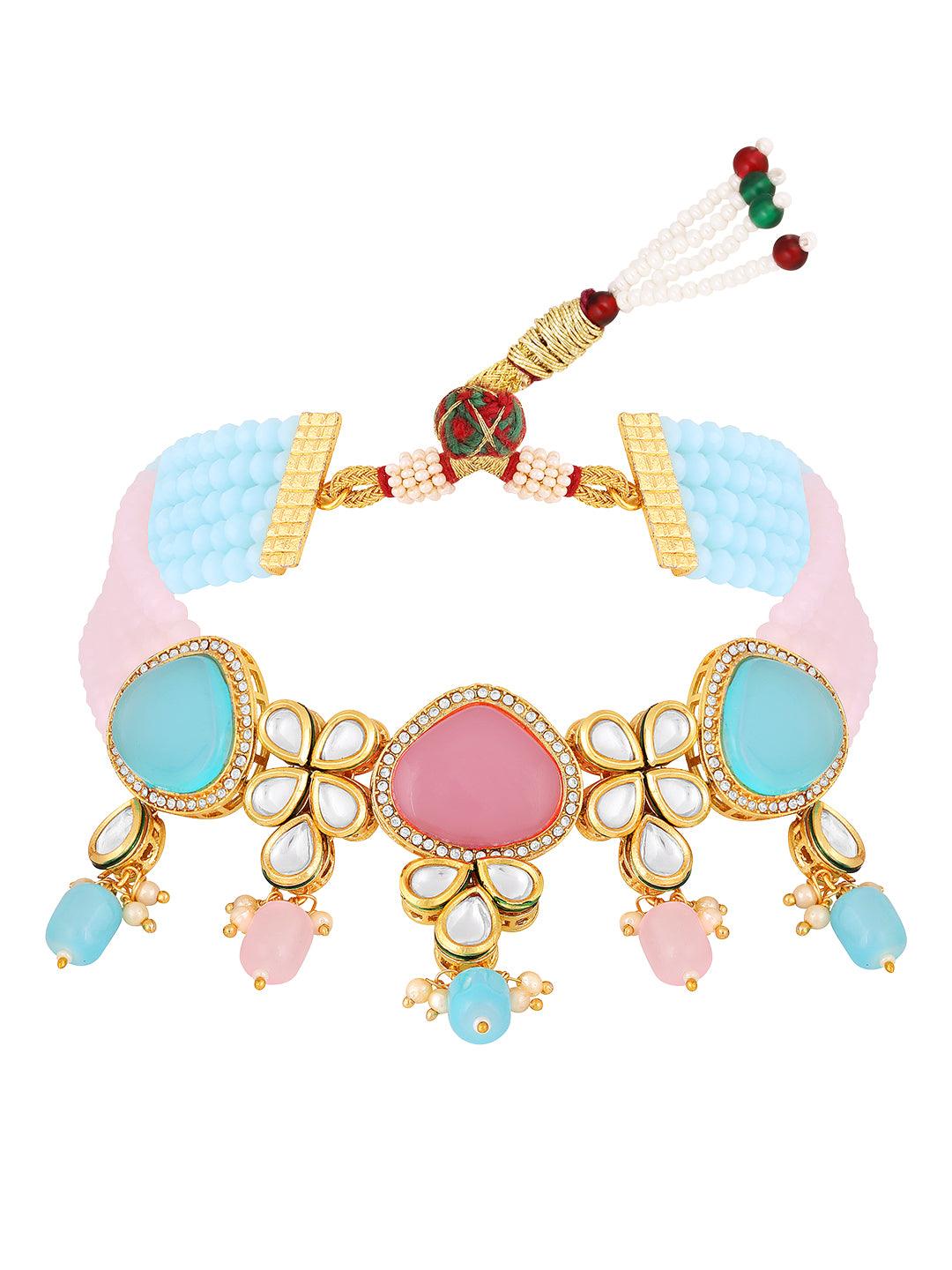 Vibrant Kundan Choker Set - ASMITTA Jewellery