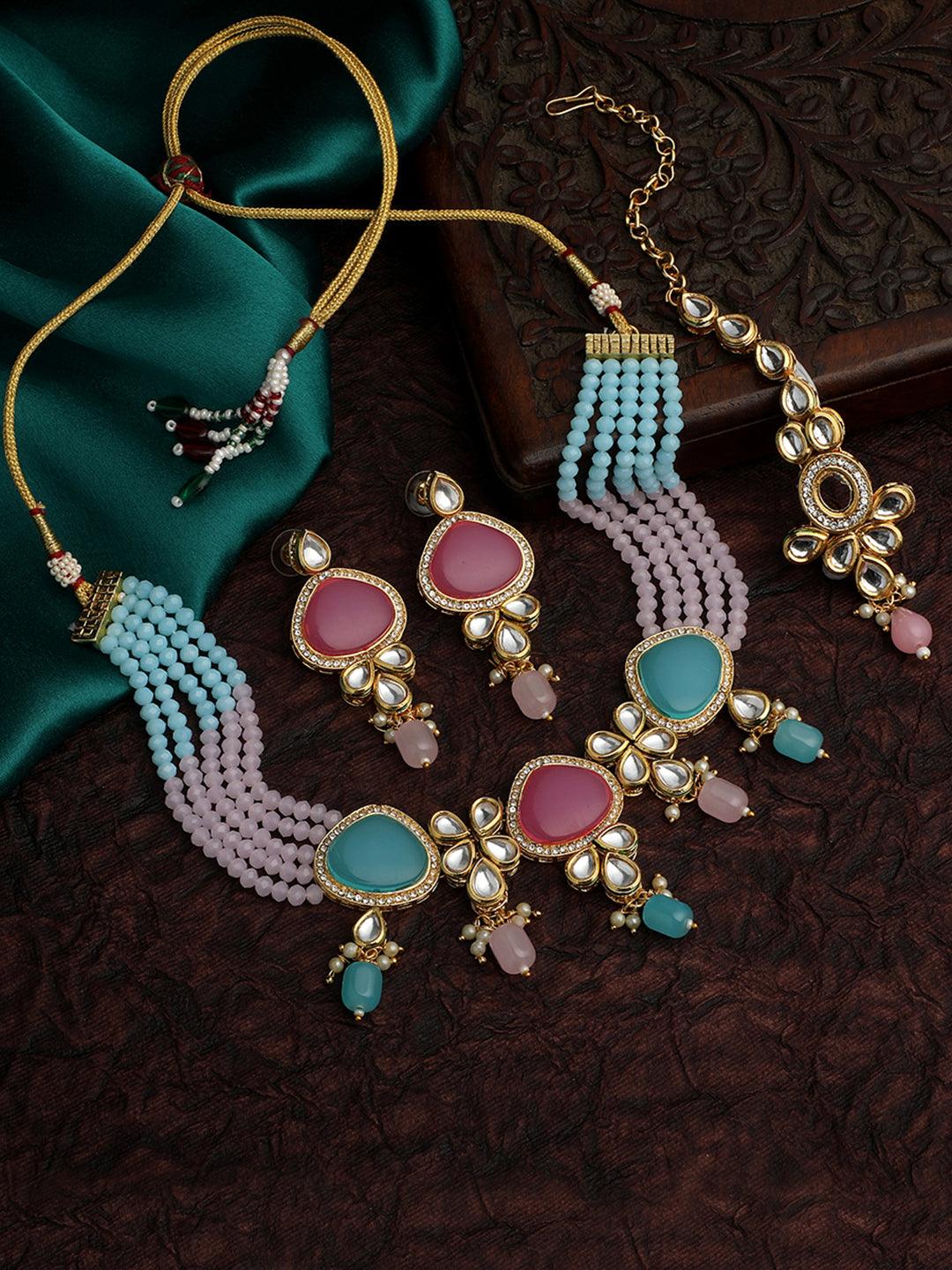 Vibrant Kundan Choker Set - ASMITTA Jewellery