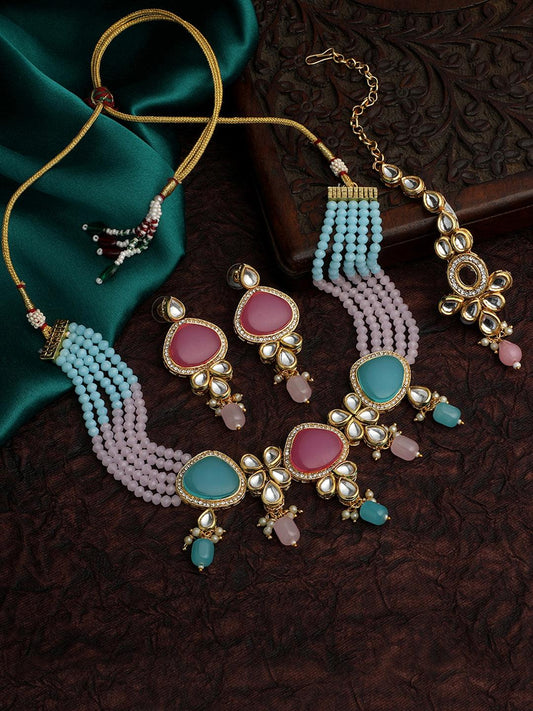 Vibrant Kundan Choker Set - ASMITTA Jewellery