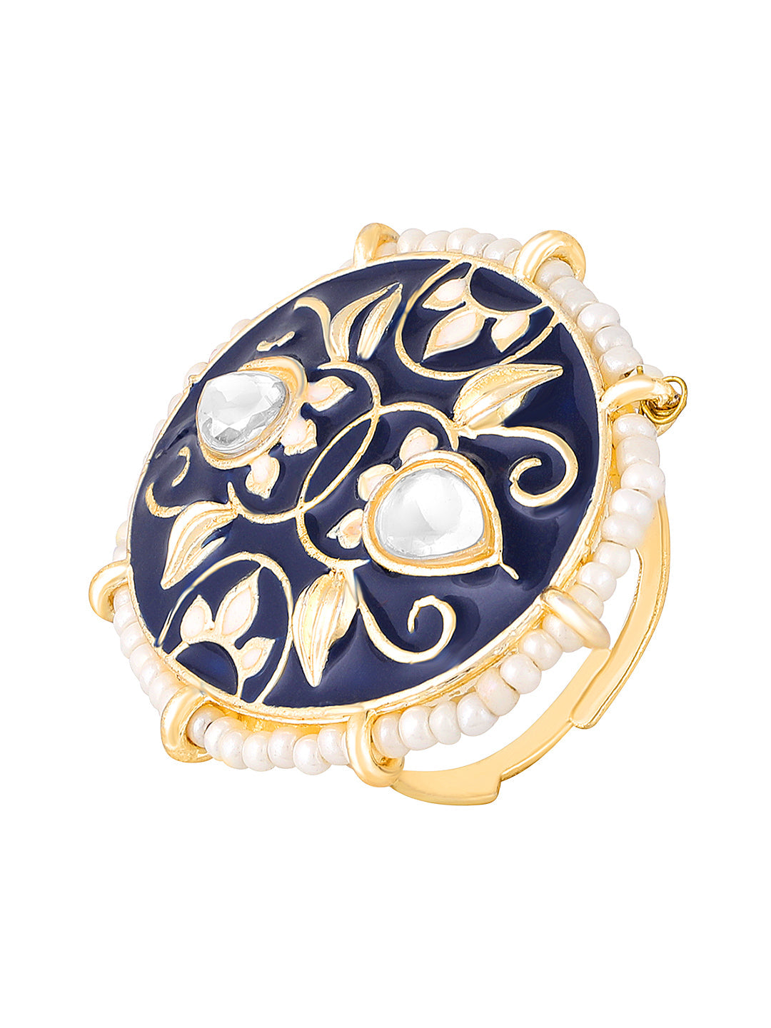 Gold-Plated Kundan Necklace Set With Drop Earring