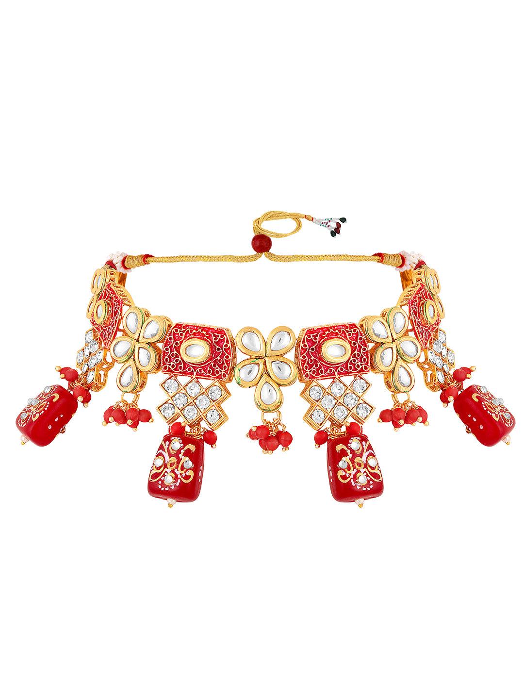 Vibrant Meenakari Choker Set - ASMITTA Jewellery