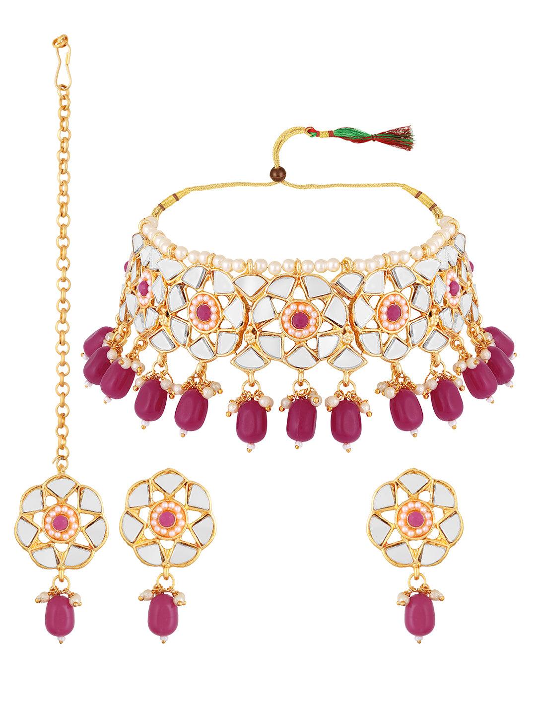 Reflective Elegance Choker Set - ASMITTA Jewellery