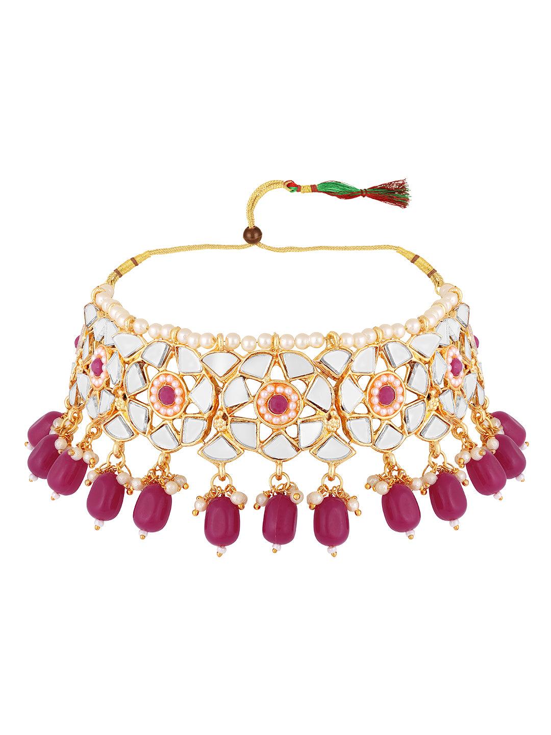 Reflective Elegance Choker Set - ASMITTA Jewellery