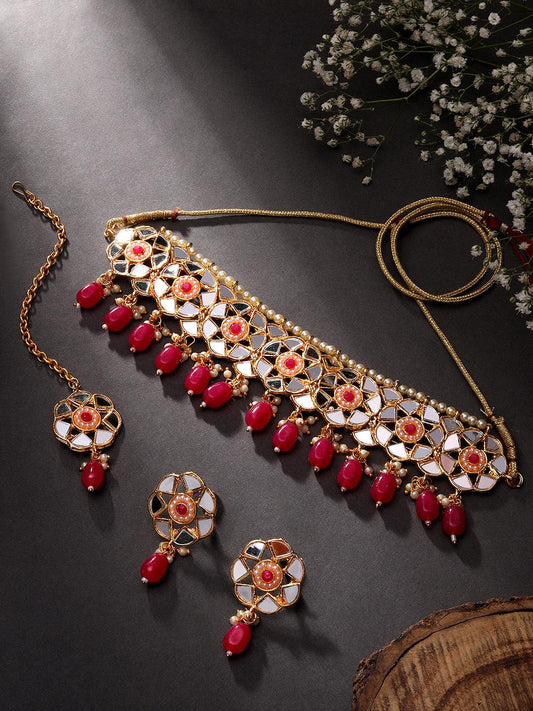 Reflective Elegance Choker Set - ASMITTA Jewellery