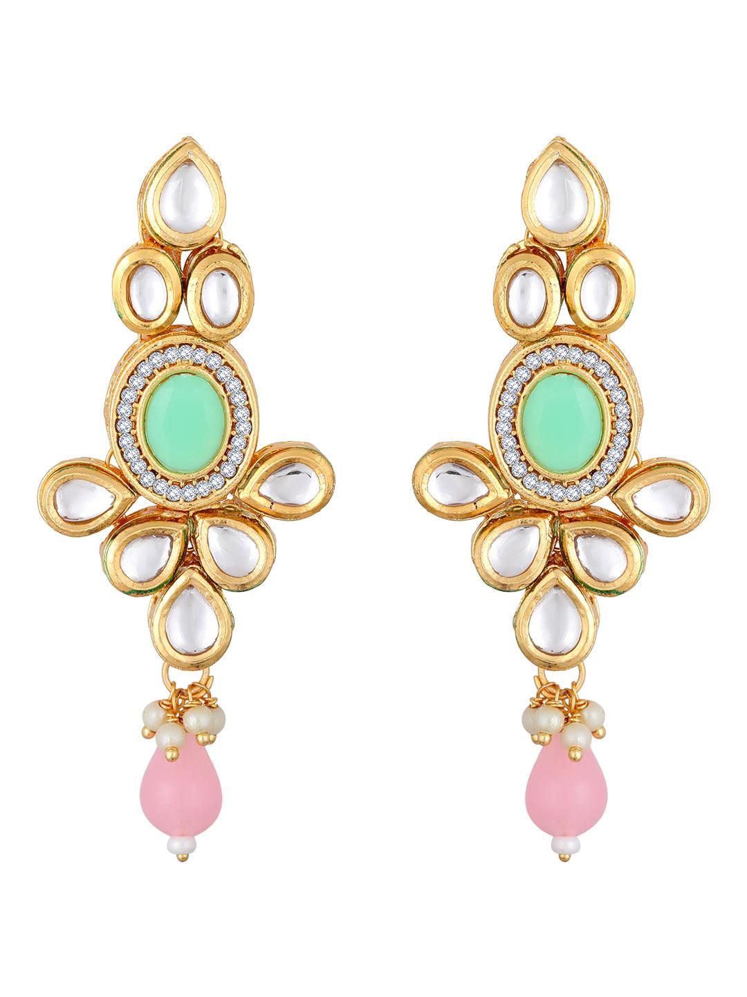 Gold Plated Kundan Studded Multicolor Ethnic Choker Jewellery Set - ASMITTA Jewellery
