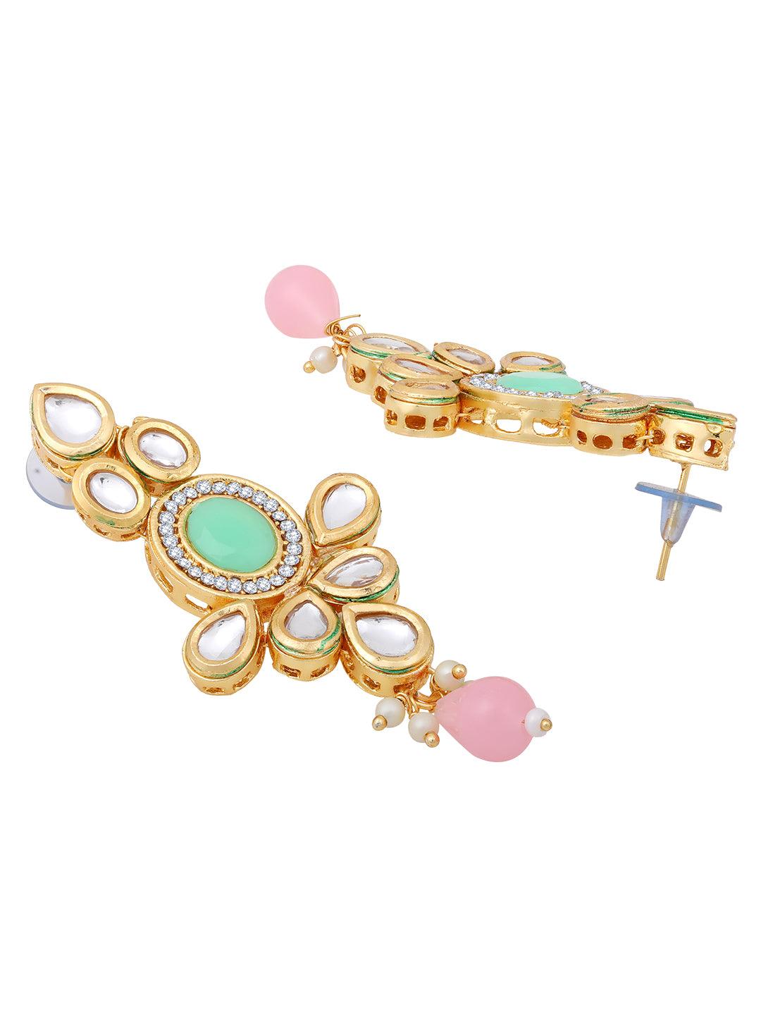 Gold Plated Kundan Studded Multicolor Ethnic Choker Jewellery Set - ASMITTA Jewellery