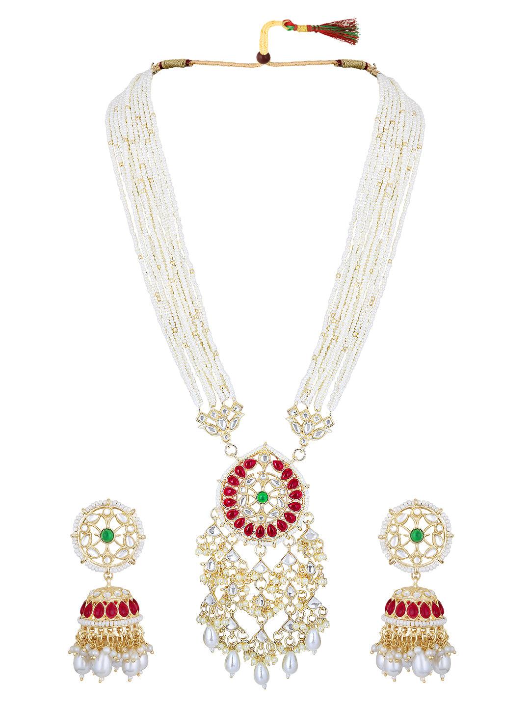 Ethereal Meenakari Long Jewellery Set - ASMITTA Jewellery