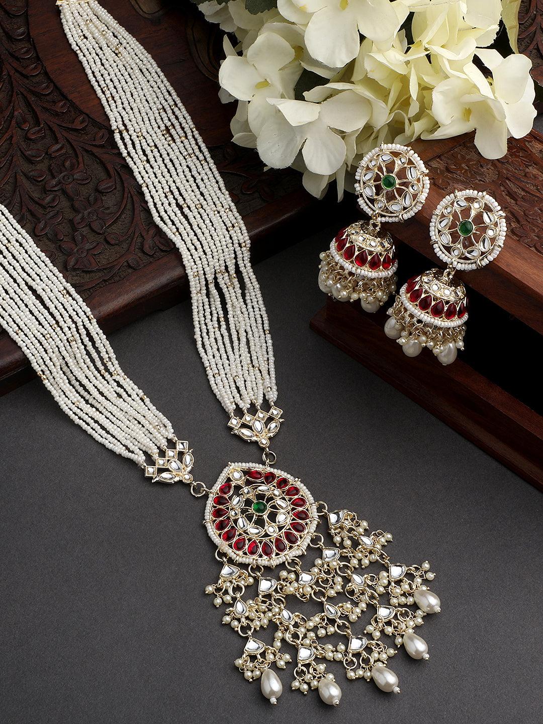 Ethereal Meenakari Long Jewellery Set - ASMITTA Jewellery