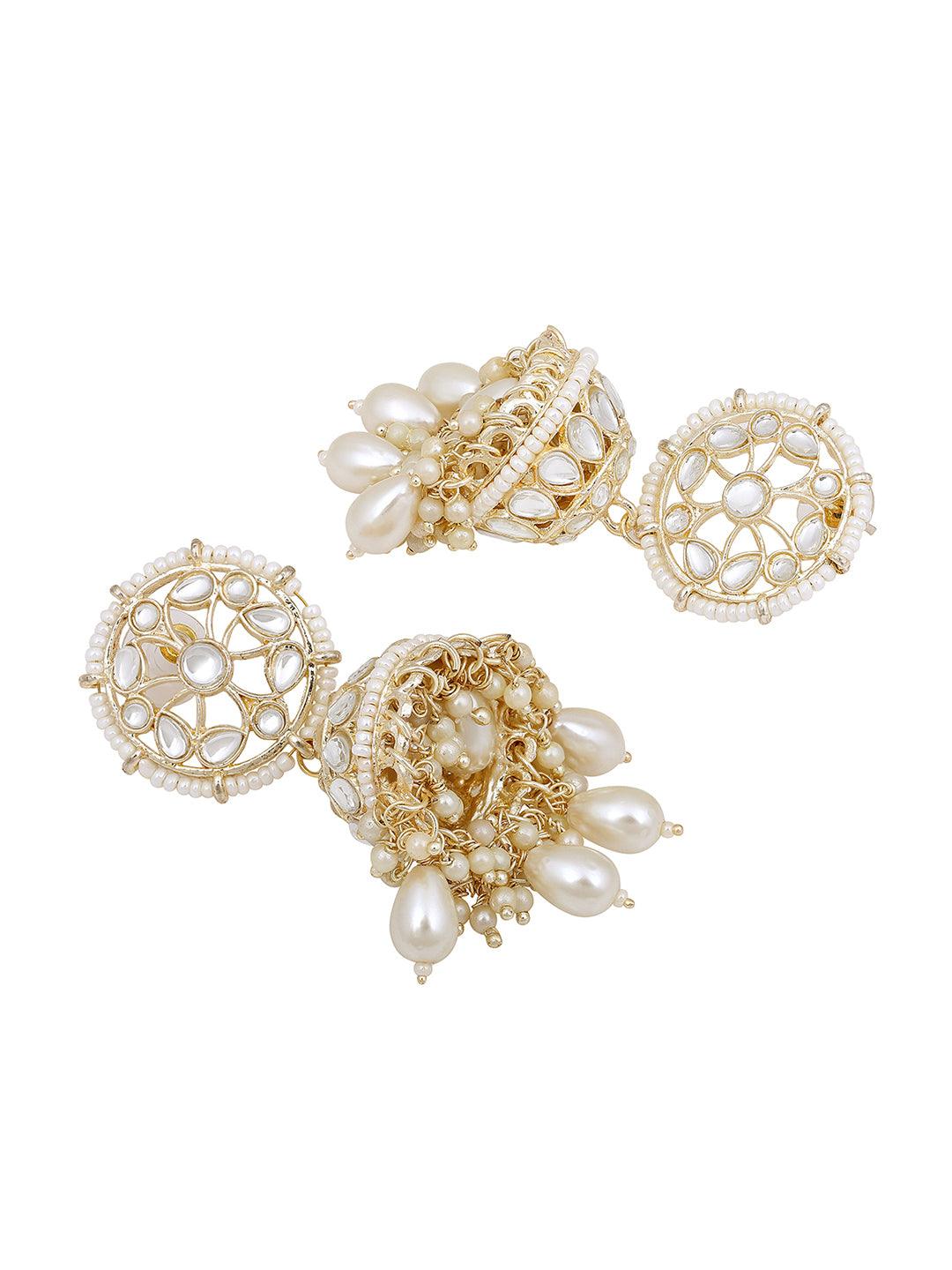 Gold Plated Regal Pearl Long Necklace Set - ASMITTA Jewellery